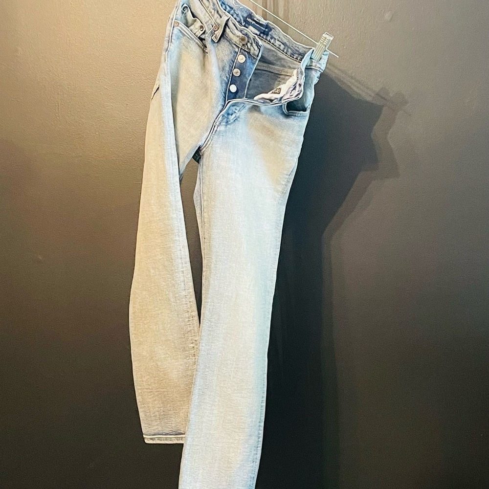LEVI’S 501 Jeans Sz 24X26 Straight Leg Blue Wash “Snow Diamond” Denim